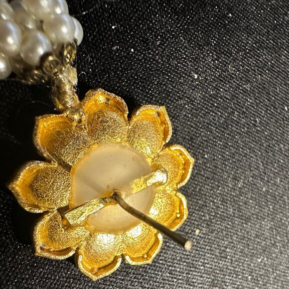 Vintage Indian Meenakari Pearl Tassel Earrings & Kundan Ring—Statement Set—EUC - Picture 6 of 14